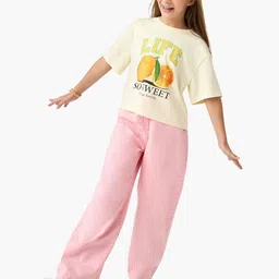 Juniors by Babyshop Girls Typography Printed Extended Sleeves Applique T-shirt image 2