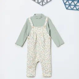 max Infant Girls Printed Pure Cotton Dungaree With Top-picture-38