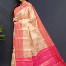 SILKWEAR Woven Design Zari Silk Cotton Designer Kanjeevaram Saree image 4