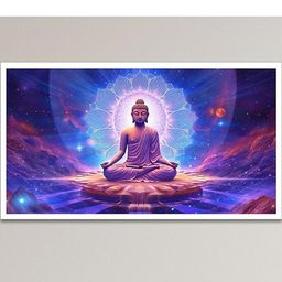 DEKORSTATION Blue 1 Piece Canvas Buddha Wall Paintings-picture-11