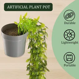 Kuber Industries Grey 5 Pieces Hanging Artificial Flower With Pot image 4