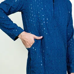 KUNDALI KAKSHAY Men Ethnic Motifs Embroidered Thread Work Kurta image 4