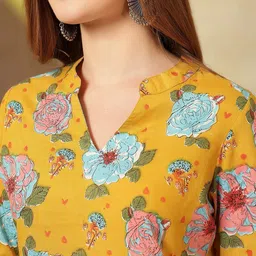 Anouk Rustic Floral Print Mandarin Collar Top image 5