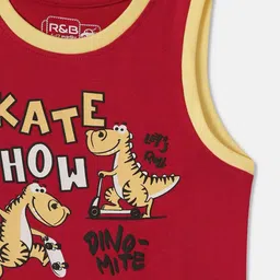 R&B Boys Graphic Printed Round Neck Sleeveless Cotton Tshirt image 5