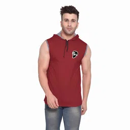 BEYOU FASHION Hooded Sleeveless Slim Fit T-shirt-image-85