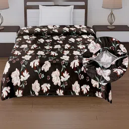 REALDREAM Brown Floral Mild Winter 300 GSM Single Bed Dohar-image-29