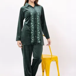 D-LINE Embroidered Shirt Collar Shirt & Trousers Co-Ords image 2