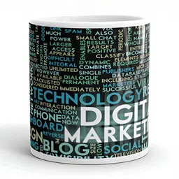 Mr UVD White & Black Typography Printed Ceramic Glossy Mug - 350 ml image 5