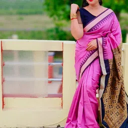 ETHNIC ODISHA HANDLOOM Solid Woven Design Zari Sambalpuri Saree-picture-30