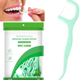athelas Premium Pack of 100 Dental Floss Picks Mint 3 in 1-picture-23