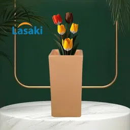 LASAKI Tower Brown Ceramic Flower Vase image 2