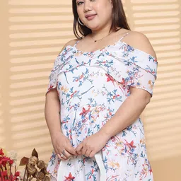 theRebelinme Women Plus Size Printed Layered A-Line Maxi Dress image 5