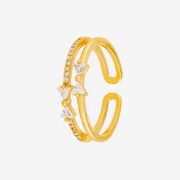 Kushal's Fashion Jewellery Gold-Plated Zircon-Studded Party Trendy Finger Ring-picture-38