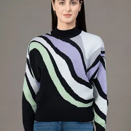 Red Tape Women Geometric Mock Collar Printed Pullover-picture-11