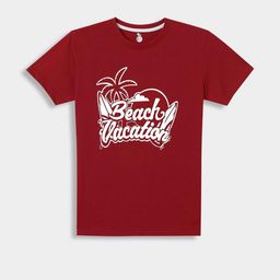 Lil Tomatoes Boys Maroon Cotton Printed Tshirts-picture-15