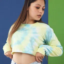 LAPPEN FASHION Women Tie and Dye Boxy Fit Cotton T-shirt-picture-25