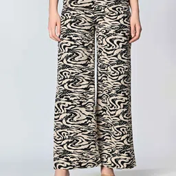 BAESD Women Animal Printed Crepe Palazzos-image-35