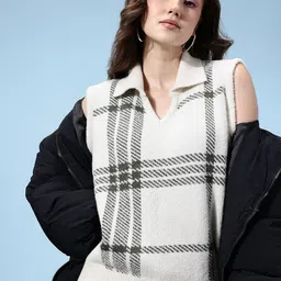 glitchez Checked Sweater Vest-image-68