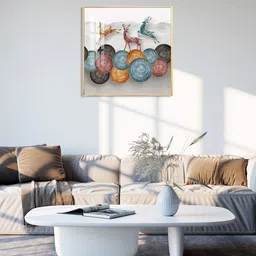 THE NEXT DECOR Deer's Odyssey Glass Finish Square Wall Art-picture-19