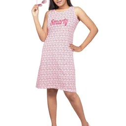 SELINI Women Abstract Printed Round Neck Sleeveless Knee Length Nightdress image 2