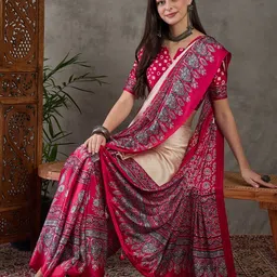 KALINI Ethnic Motifs Silk Blend Designer Saree image 5