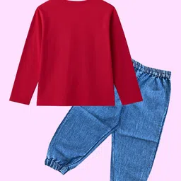 BAESD Kids Printed Round Neck T-Shirt With Joggers Clothing Set image 2