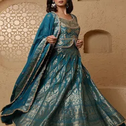 MILU MADAN Women Embroidered Ready to Wear Lehenga & Blouse With Dupatta-picture-15