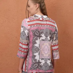 CORSICA Print Tie-Up Neck Ruffles Ethnic Top image 5