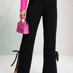 Tokyo Talkies Women Solid Hi-Waist Bootcut Pants Trousers-picture-35