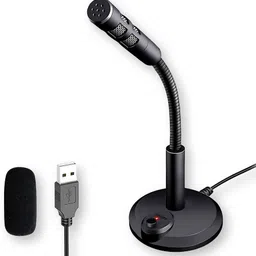 elevea { 15 Years Warranty } Plug & Play Desktop PC Laptop Microphone with Mute Button Microphone image 1