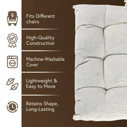 Kuber Industries Cream-Coloured 6 Pieces Cotton Comfort Chair Pads image 5