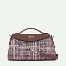 alt by zouk ZOUK Checked Printed Structured Sling Bag-picture-12