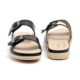 PICSON Women Textured Open Toe Flats with Buckles image 4