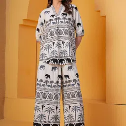 Damseldrape Women Ethnic Motifs Printed Regular Pure Cotton Kurta with Palazzos-image-2