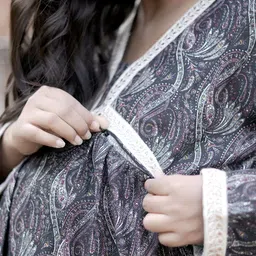 Aujjessa Women Ethnic Motifs Printed Regular Mirror Work Kurta with Trousers image 4