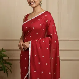 Brynbrit Embroidered Pure Cotton Saree with Blouse Piece image 2