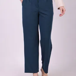 MICHAEL KOVLIN Women Regular Fit High-Rise Casual Trousers-image-11