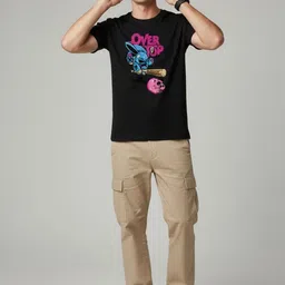 OUTLAWS Men Graphic Printed Regular Fit Cotton T-shirt image 2