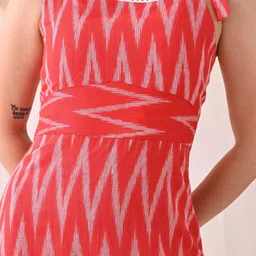 Sangria Printed Cotton Square Neck A-Line Midi Dresses image 2