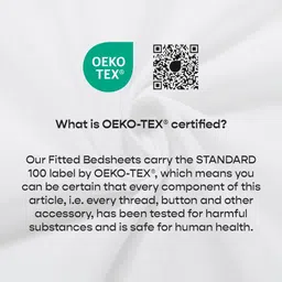 SleepyCat White Checked Cotton 200TC Fitted King Bedsheet with 2 Pillow Covers-1.82mx1.82m image 4