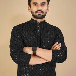 BH FAB Men Black Cotton Kurtas-picture-24