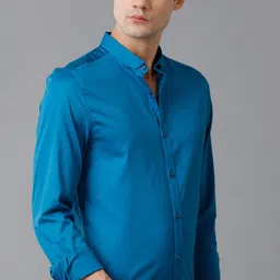 The Collection Men Classic Fit Solid Spread Collar Satin Formal Shirt image 3