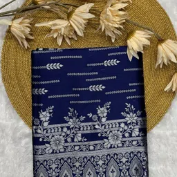 Lyzoo Woven Design Zari Handloom Saree image 3