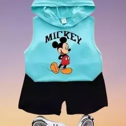 MUSNAH GARMENTS Kids-Unisex Blue Pure Cotton Clothing Set-image-38