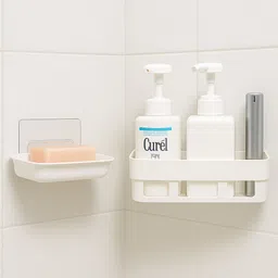 romj Wall Mounted Bathroom Rack Storage Shelf Organizer Drill-Free& Storage rack image 1