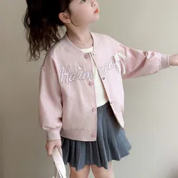 LULU & SKY Girls Typography Bomber Jacket-picture-35