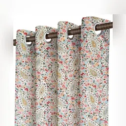 ANA White & Green Set of 3 Floral Room Darkening Window Curtain image 2