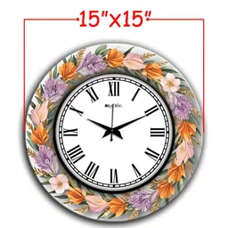 OLIVE TREE Orange & Lavender Printed Traditional Wall Clock image 4