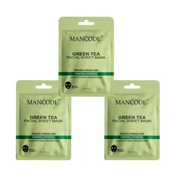 MANCODE Green Tea Set Of 3 Facial Sheet Mask - 25ml Each-picture-18