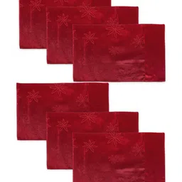 Ratan Cart 6-Pcs Red Printed Table Placemats image 4